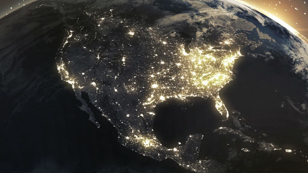 Earth Sunshine North America From Space